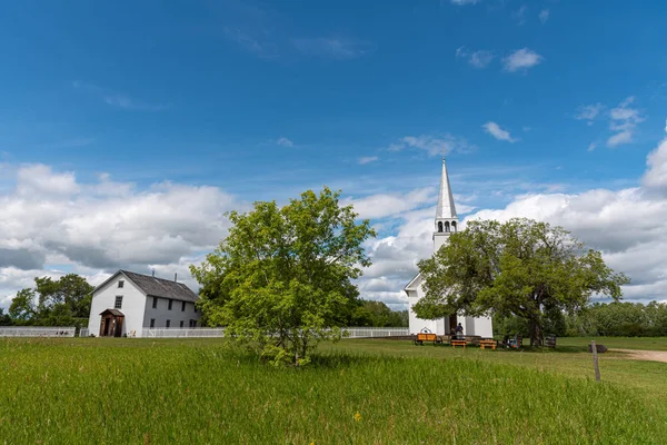 Ρωμαιοκαθολική Εκκλησία Του Αγίου Antoine Padoue Στο Batoche Saskatchewan — Φωτογραφία Αρχείου