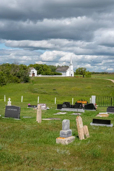 Der Römisch Katholische Friedhof Des Heiligen Antoine Padoue Batoche Saskatchewan — Stockfoto