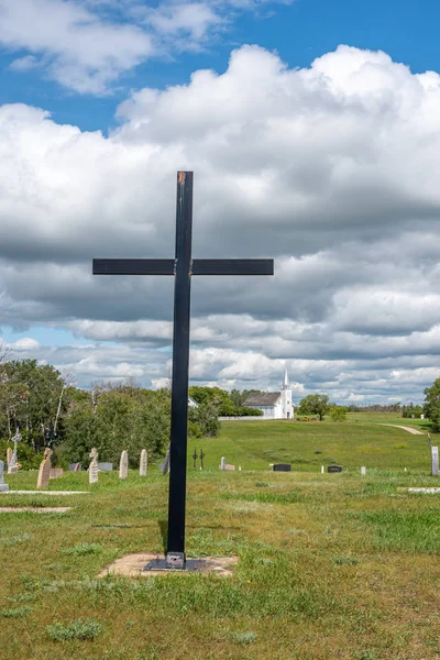 Rooms Katholieke Begraafplaats Saint Antoine Padoue Batoche Saskatchewan — Stockfoto