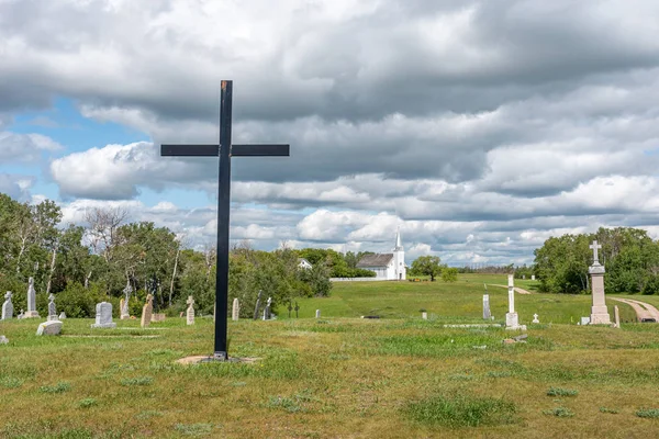 Der Römisch Katholische Friedhof Des Heiligen Antoine Padoue Batoche Saskatchewan — Stockfoto