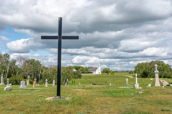 Rooms Katholieke Begraafplaats Saint Antoine Padoue Batoche Saskatchewan — Stockfoto