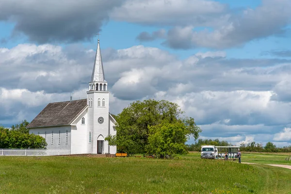 Ρωμαιοκαθολική Εκκλησία Του Αγίου Antoine Padoue Στο Batoche Saskatchewan — Φωτογραφία Αρχείου