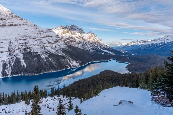 Lago Peyto Montanhas Rochosas Canadenses Inverno Alberta Canadá — Fotografia de Stock