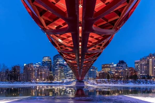 Kış Boyunca Calgary Skyline Güzel Bir Manzarası — Stok fotoğraf