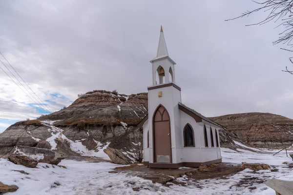 Malý Kostelík Pusté Místo Dinosauří Stezka Drumheller Alberta Kanada — Stock fotografie