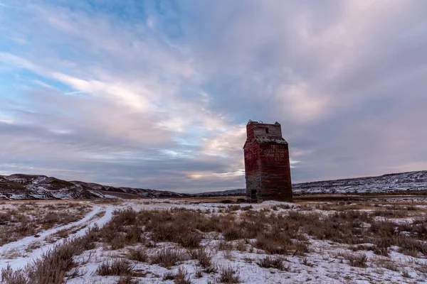 Oude Verlaten Graanlift Dorothy Alberta Badlands — Stockfoto