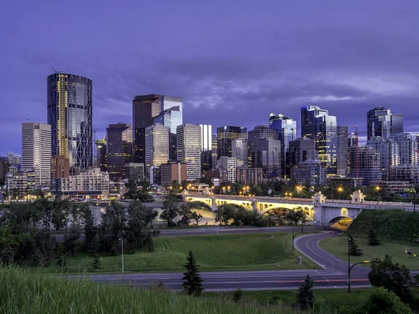 Widok Piękną Panoramę Calgary Alberta — Zdjęcie stockowe