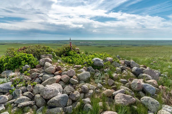 Rueda Medicina Sundial Hill Sureste Alberta Rueda Medicina Sundial Hill — Foto de Stock