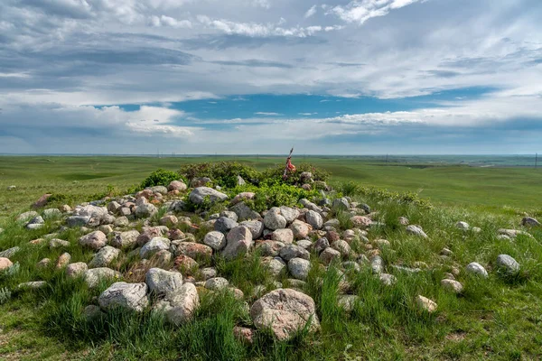 Rueda Medicina Sundial Hill Sureste Alberta Rueda Medicina Sundial Hill — Foto de Stock