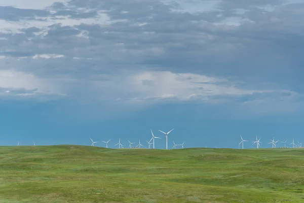Ветряные Турбины Расположены Юго Восточной Альберте Рядом Кармангаем Проект Называется — стоковое фото
