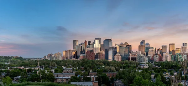 View Calgary Beautiful Skyline Beautiful Sunset — стоковое фото