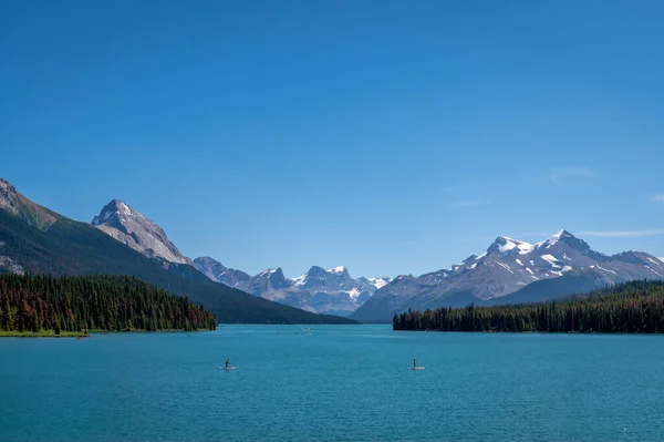 Vista Del Lago Maligne Parque Nacional Jasper Alberta Canadá — Foto de Stock