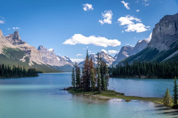 Spirit Island Maligne Lake Nationaal Park Jasper Alberta Canada — Stockfoto