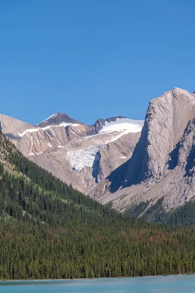 Kilátás Maligne Tóra Jasper Nemzeti Park Alberta Kanada — Stock Fotó