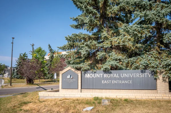 Calgary Alberta Septiembre 2020 Señal Entrada Mount Royal University Calgary — Foto de Stock