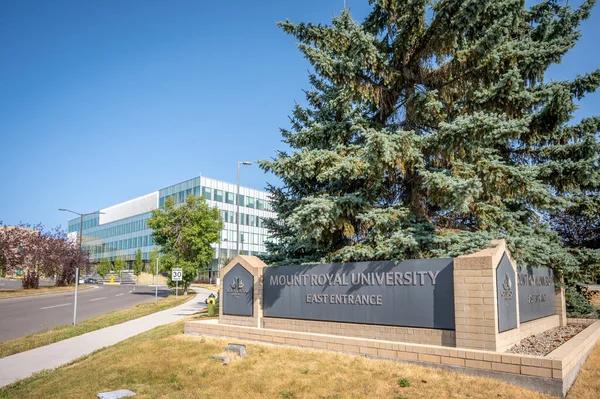 Calgary Alberta Září 2020 Vstupní Značka Mount Royal University Calgary — Stock fotografie