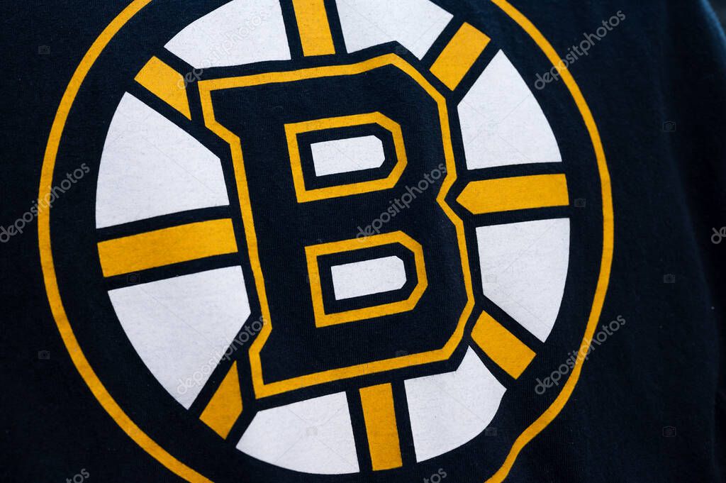 Calgary, Alberta - September 7, 2025: Boston bruins logo on a shirt.