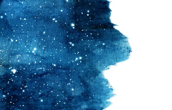Aquarel Nacht Hemelachtergrond Met Sterren Kosmische Lay Out Met Ruimte — Stockfoto