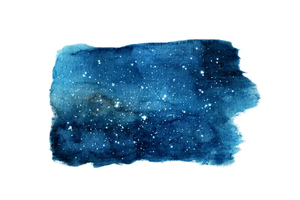 Ciel Nocturne Avec Étoiles Isolées Sur Fond Blanc Aquarelle — Photo