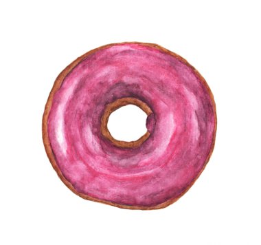 Beyaz arka planda izole çörek suluboya boyama.