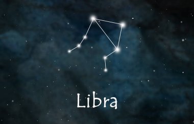 Terazi Astroloji, zodyak ya da constellation illüstrasyon