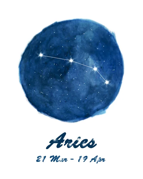 Aries Constellation Icon Zodiac Sign Aries Cosmic Stars Space Blue — Stock Photo, Image