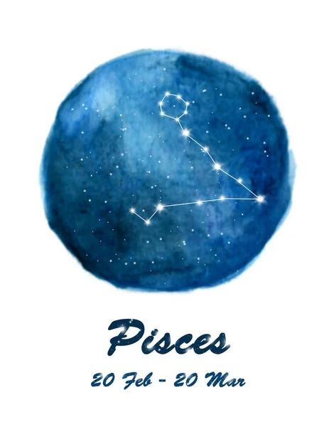 Pisces Constellation Icon Zodiac Sign Pisces Cosmic Stars Space Blue — Stock Photo, Image