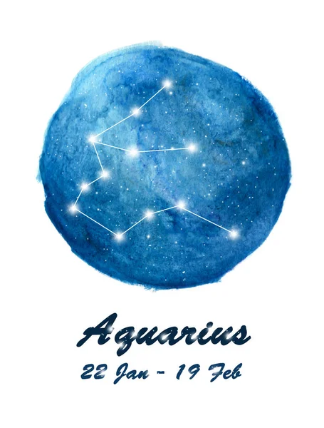 Aquarius Constellation Icon Zodiac Sign Aquarius Cosmic Stars Space Blue — Stock Photo, Image