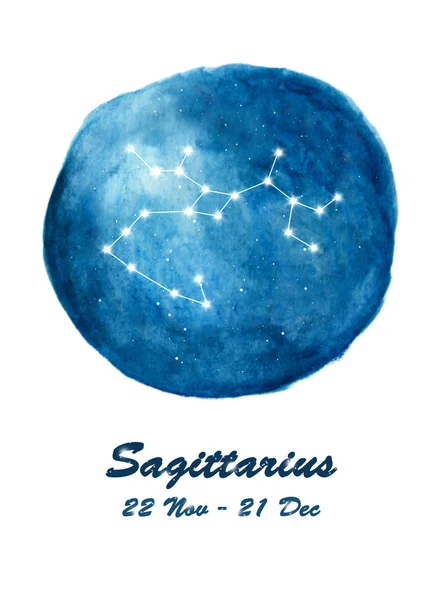 Sagittarius Constellation Icon Zodiac Sign Sagittarius Cosmic Stars Space Blue — Stock Photo, Image