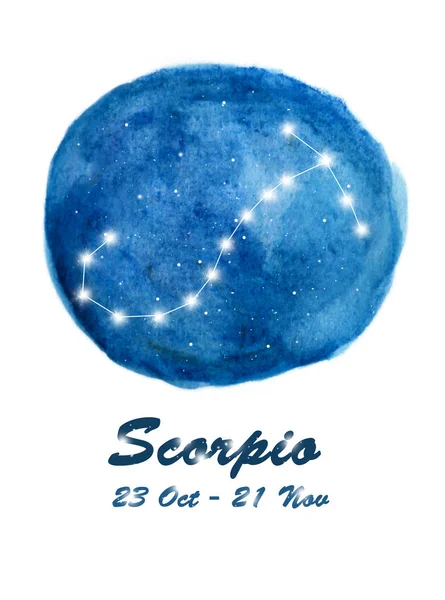 Scorpio Constellation Icon Zodiac Sign Scorpio Cosmic Stars Space Blue — Stock Photo, Image