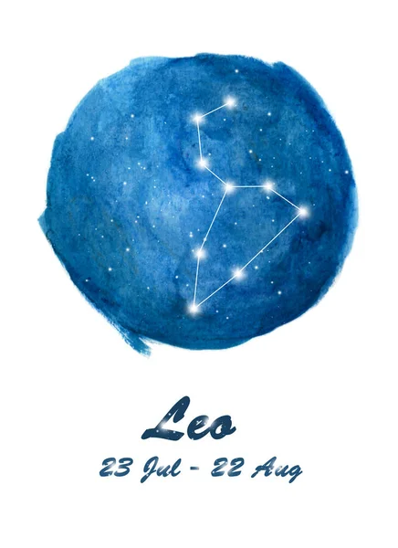 Leo Constellation Icon Zodiac Sign Leo Cosmic Stars Space Blue — Stock Photo, Image