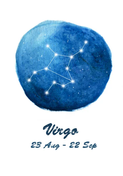 Virgo Constellation Icon Zodiac Sign Virgo Cosmic Stars Space Blue — Stock Photo, Image