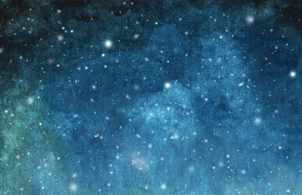 Peinture Abstraite Galaxies Aquarelle Texture Cosmique Avec Étoiles Ciel Nocturne — Photo