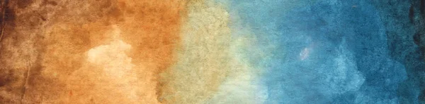 棕色和蓝色抽象水彩纹理背景 带文本空间的格鲁格背景 — 图库照片