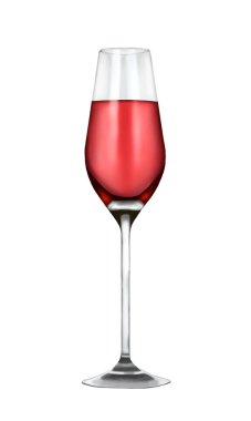 Beyaz arka planda izole edilmiş kırmızı şarap, gerçekçi bir tarzda yapılmış, El Boyalı Resimler.