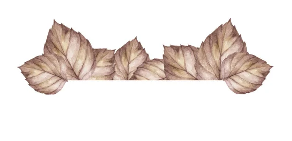 Jesienny Wieniec Liści Narysowany Ręcznie Ilustracja Akwareli Kartka Życzeniami Lub — Zdjęcie stockowe