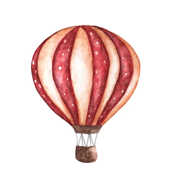 Ballon Air Chaud Vintage Motif Pois Illustration Aquarelle Pour Conception — Photo