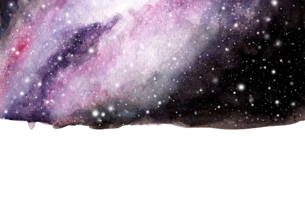 Acuarelă Cerul Galaxiei Fundal Stele Structura Cosmică Spațiu Pentru Text — Fotografie, imagine de stoc
