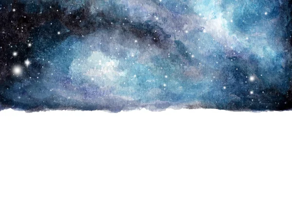 Watercolor Galaxy Sky Background Stars Universe Filled Stars Cosmic Layout — Stock Photo, Image