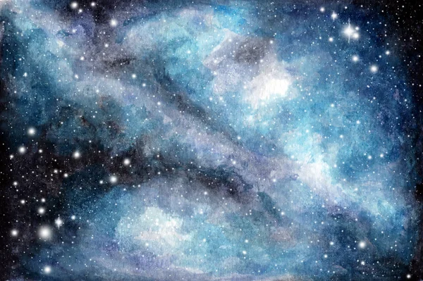 Abstrait Aquarelle Galaxie Ciel Fond Texture Cosmique Ciel Nocturne Univers — Photo