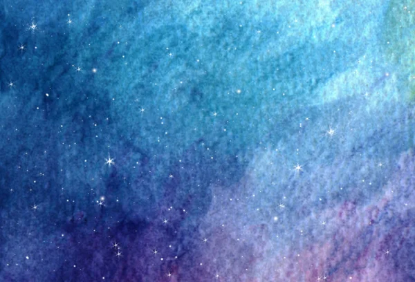 Акварель Барвистий Зоряний Космічний Фон Туманності Галактики — стокове фото
