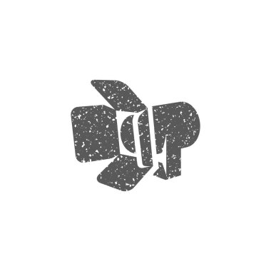 Stüdyo aydınlatma simgesi beyaz arka plan üzerinde izole grunge doku