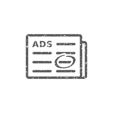 Gazete reklamları simgesini doku. Vektör çizim.