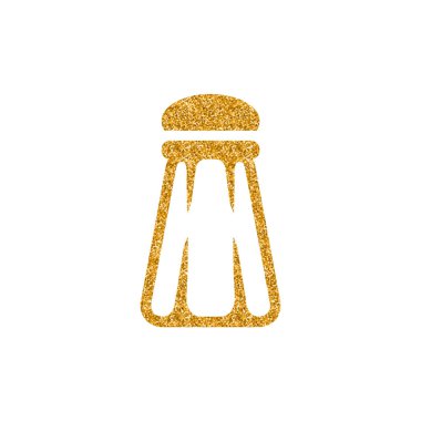 Biber pot simgesi beyaz arka plan üzerinde izole altın glitter doku