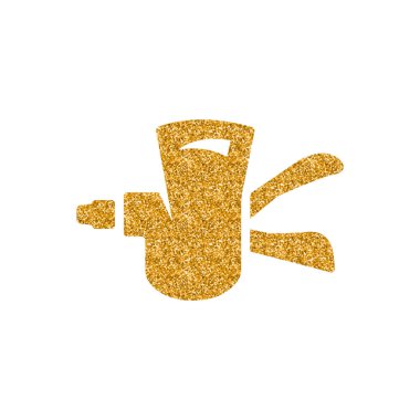 Bisiklet değiştirici simgesi altın glitter doku. Vektör çizim.