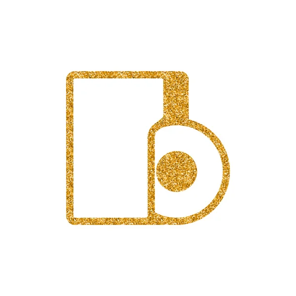 Audio Datei Symbol Gold Glitzertextur Vektorillustration — Stockvektor