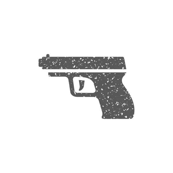 Brazo Pistola Icono Textura Grunge Aislado Sobre Fondo Blanco — Vector de stock