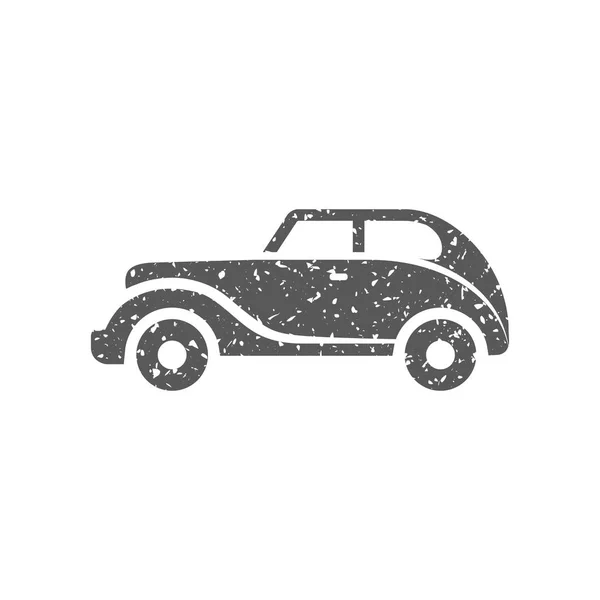 Icono Coche Textura Grunge Aislado Sobre Fondo Blanco — Archivo Imágenes Vectoriales