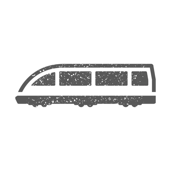 Icône Tramway Texture Grunge Isolée Sur Fond Blanc — Image vectorielle