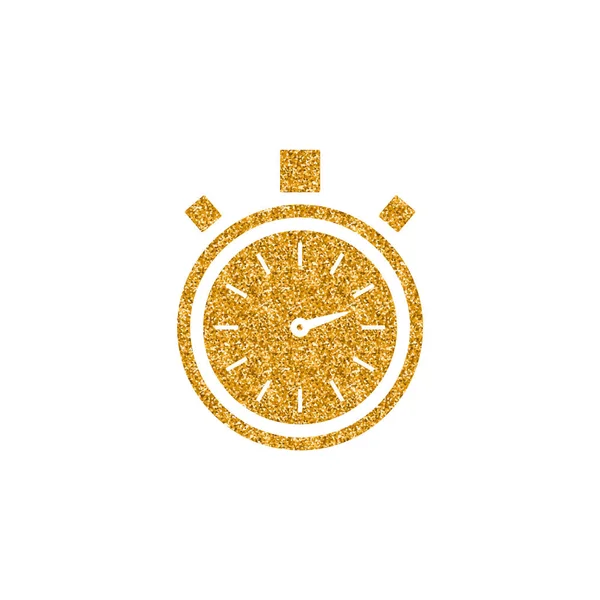 Ikonę Stopera Złoty Brokat Tekstury Ilustracja Wektorowa — Wektor stockowy